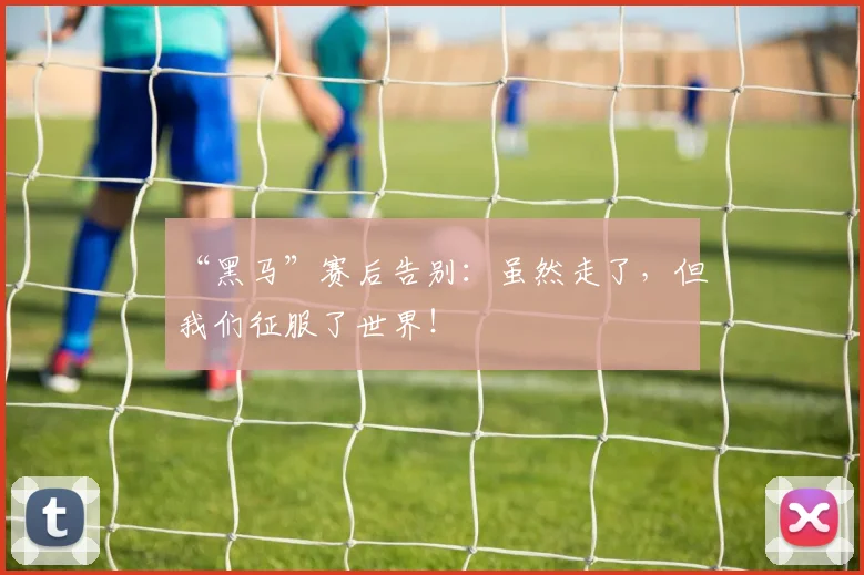 “黑马”赛后告别：虽然走了，但我们征服了世界！